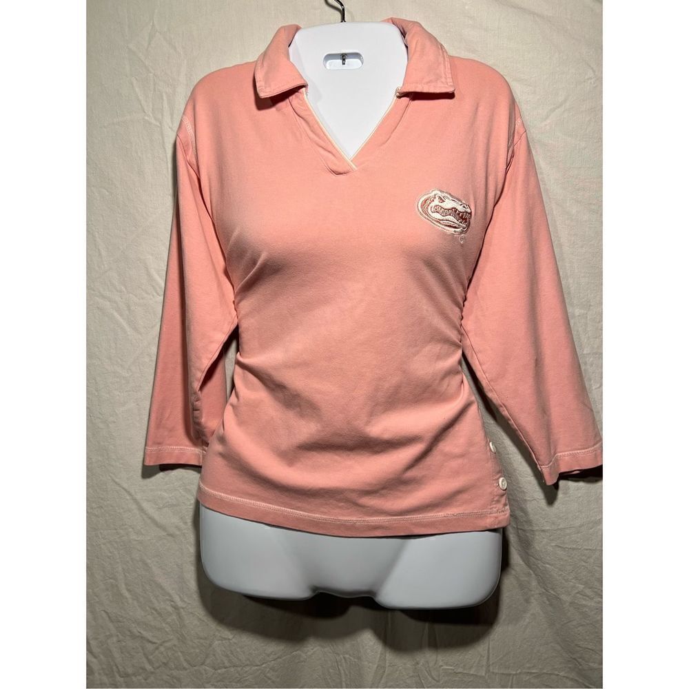 Logo Athletic Reebok Florida Gators 3/4 Sleeve Pink in Color V-Neck Shirt Size L